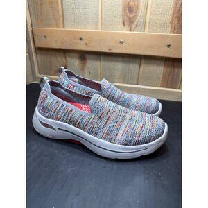Skechers Womens Size 7 Arch Fit Slip-On Walking Shoes Colorful Knit Upper